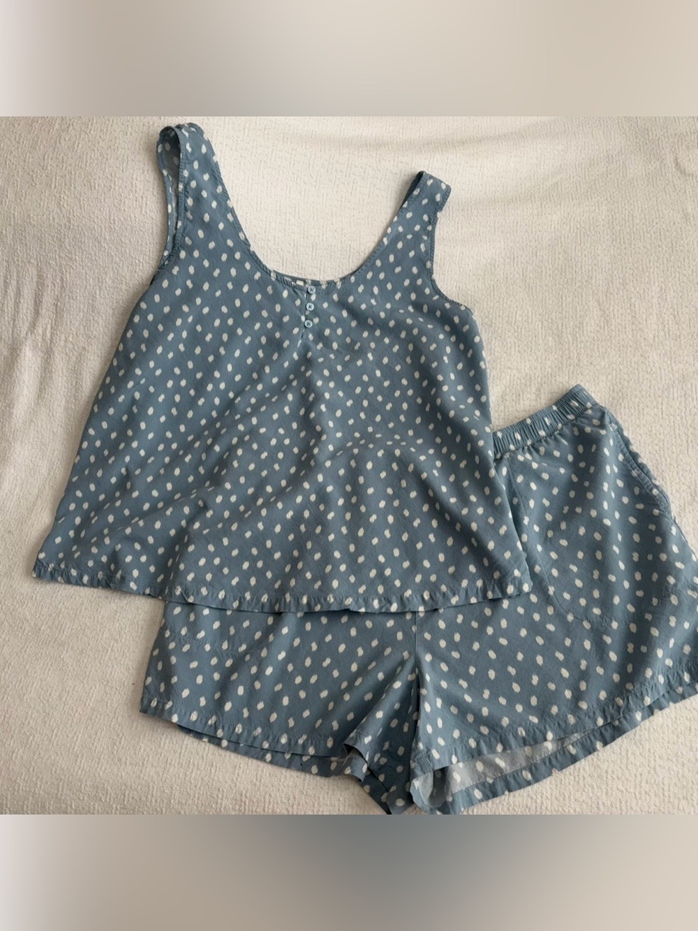 Soma Blue Polka Dot Tank & Shorts Sleep Set
